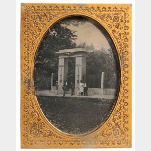 Half-plate Daguerreotype of the Entrance to Touro Synagogue Cemetery, Newport, Rhode Island