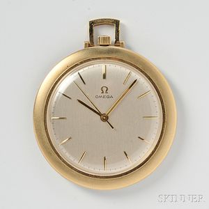 14kt Gold Open Face Pocket Watch, Omega
