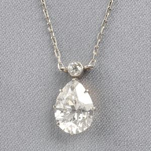 Edwardian Diamond Solitaire Pendant