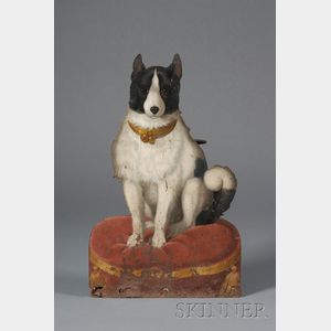 Victorian Painted Tin Dog-form Cane Stand