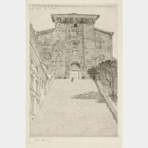 Samuel V. Chamberlain (American, 1895-1975) Lot of Two Impressions of The Steps of Ara Coeli, Rome