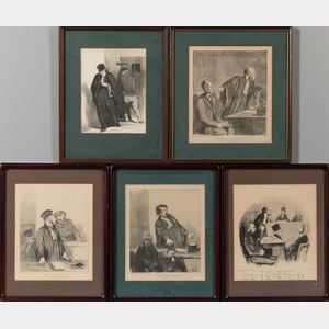 Five Law Themed Daumier Prints