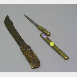 Japanese Mixed Metal Letter Opener and Knife.