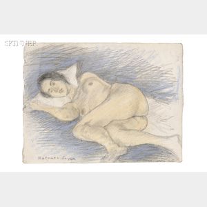 Raphael Soyer (American, 1899 -1987) Two Depictions of Nudes: Model Lying Down