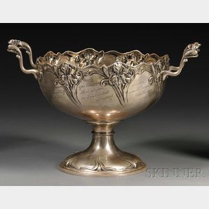 German Art Nouveau .800 Silver Footed Two-handled Bowl