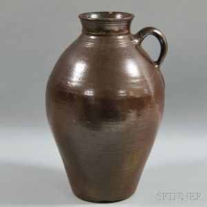 Large Brown-glazed Stoneware Jug