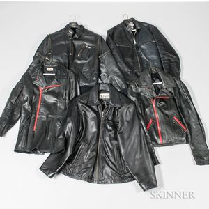 Five Black Leather Jackets.