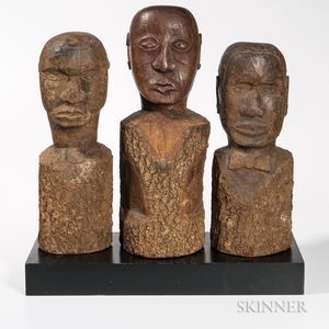Three Carved Portrait Heads