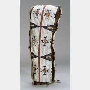 Plains Beaded Hide and Cloth Cradle