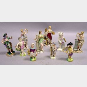 Ten Assorted Small German Porcelain Figures.