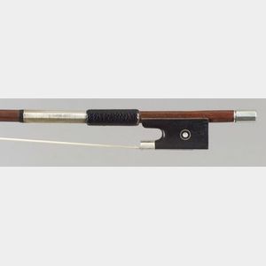French Silver Mounted Violin Bow, Louis Bazin