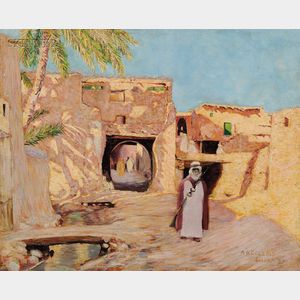 Arthur George Collins (American, b. 1866) Biskra /An Algerian Desert Landscape