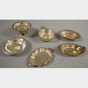 Six Small Sterling Silver Dishes