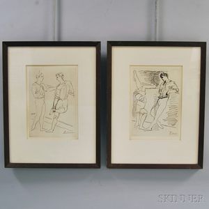 After Pablo Picasso (Spanish, 1881-1973) Two Framed Prints from the Series Grâce et mouvement
