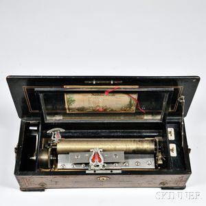Six-air Mandoline Piccolo Cylinder Musical Box