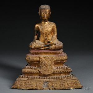 Gilt-metal Seated Buddha
