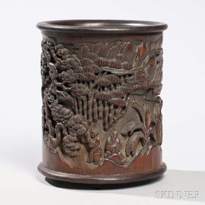 Carved Bamboo Brush Pot