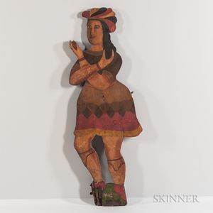 Two-sided Polychrome Painted Tobacconist Figure