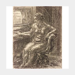 John Sloan (American, 1871-1951) Nude at Piano