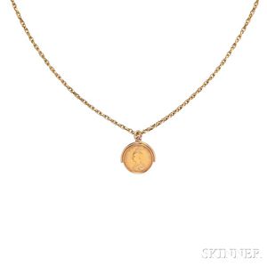 18kt Gold and Coin Pendant Necklace