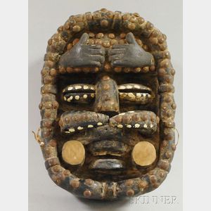Bete Carved Wood Mask