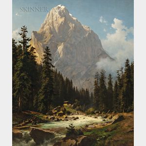 Joseph Jansen (German, 1829-1905) Alpine View
