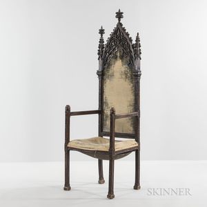 Gothic Revival Carved Armchair