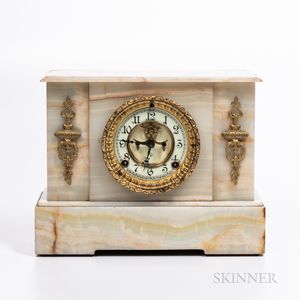 Ormolu-mounted Onyx Ansonia Mantel Clock,