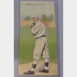 1911 T201 Mecca Cigarettes Double Folder No. 6, Christy Matthewson/Albert Bridwell Baseball Card.