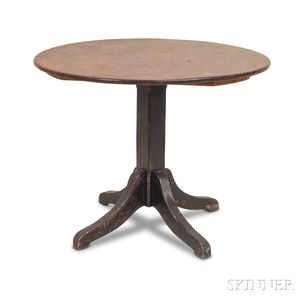 Mahogany and Black-painted Center Table