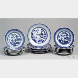 Eighteen Canton Porcelain Plates