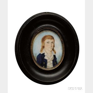 Portrait Miniature of a Young Red-Haired Man Wearing a Blue Coat