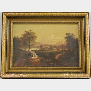 American School, 19th/20th Century Country Landscape with Waterfall.