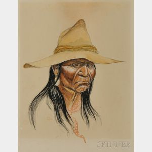 Joe Beeler (American, 1931-2006) American Indian Portrait