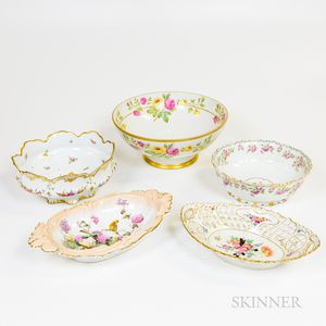 Five Limoges Bowls and Dishes