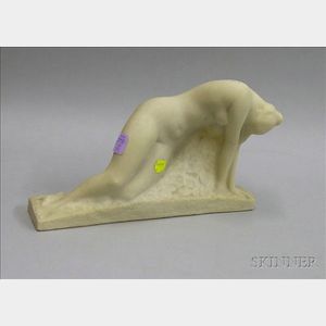 Vincent Glinsky Carved Marble Composition Nude Female Sculpture