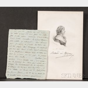 Roland de la Platiere, Madame Marie-Jeanne (1754-1793) Autograph Letter, Unsigned, c. 1791.