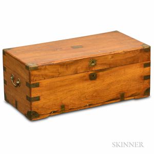 Small Asian Export Brass-bound Camphorwood Box