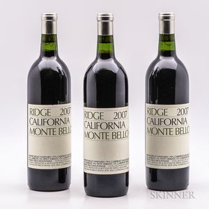 Ridge Monte Bello 2007, 3 bottles