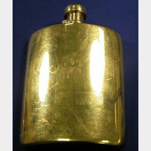 Edwardian 18kt Gold Hip Flask