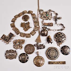 Group of Signed Mexican Silver Jewelry