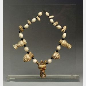 African Carved Ivory Necklace