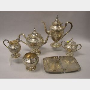 Five-Piece Gorham Sterling Silver Tea and Coffee Service.