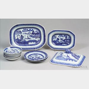 Ten Assorted Canton Porcelain Tableware Items