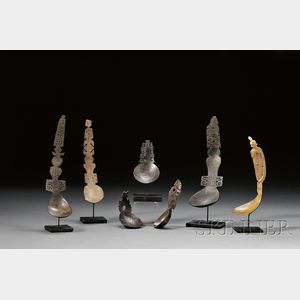 Seven Indonesian Carved Horn Spoons