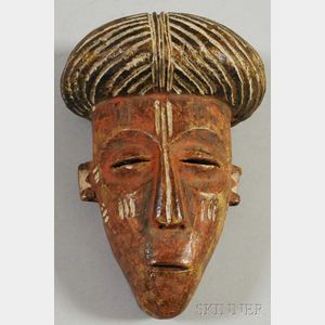 Diminutive Lwena-style Carved Wood Mask.