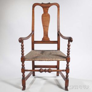 Tiger Maple and Maple Armchair