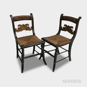Pair of Painted and Stenciled Fancy Chairs