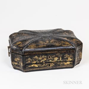 Black-lacquered Gilt-decorated Box