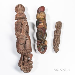 Three Figural Wood Carvings